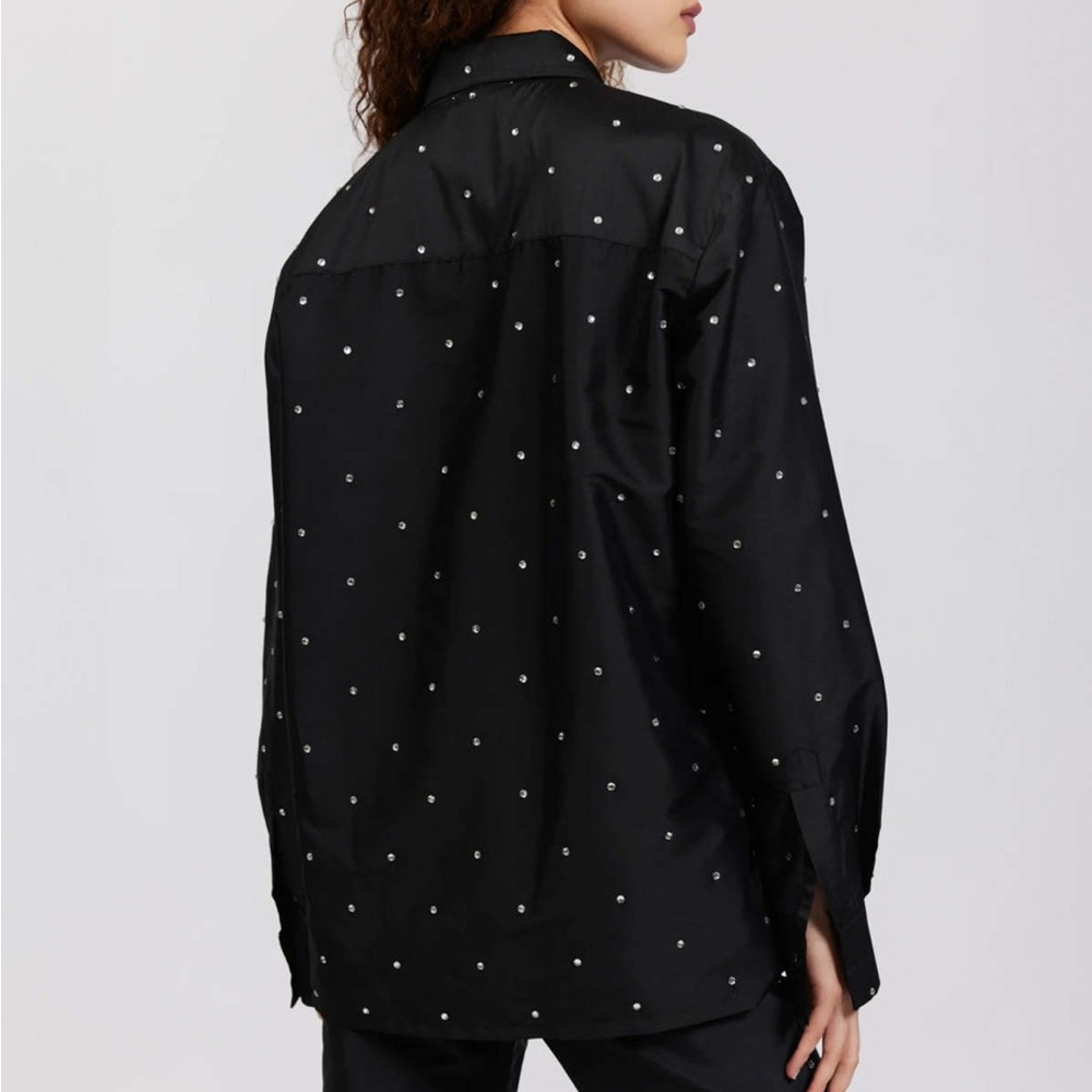 BATSHEVA Oversized Button-Up Shirt w/ Rhinestones – Size 12 - Picture 4 of 5